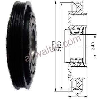 21-50124 Compressor: Denso10P15C