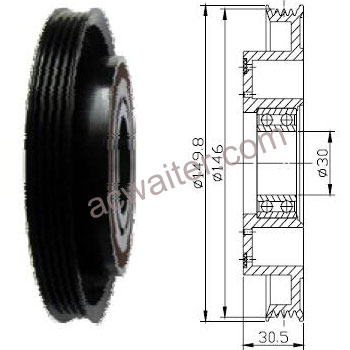 21-50164 Compressor: Denso10S17