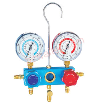 36-10017 2-valve aluminum manifold with 68mm gauges.No hoses.