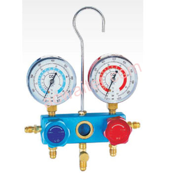 36-10018 2-valve aluminum manifold with 80mm gauges.No hoses.