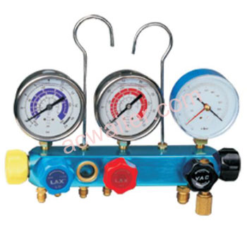 36-10026 5-valve manifold with 68mm oil gauges